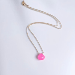 14kgf Fuchsia Pink Chalcedony Necklace 3枚目の画像