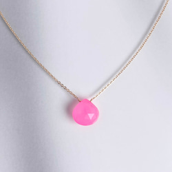 14kgf Fuchsia Pink Chalcedony Necklace 4枚目の画像