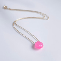 14kgf Fuchsia Pink Chalcedony Necklace 1枚目の画像