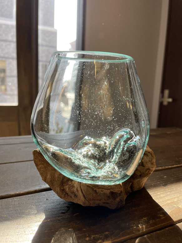 世界にひとつだけ✴︎流木ガラス 花瓶 水槽 プランター 水耕栽培 お