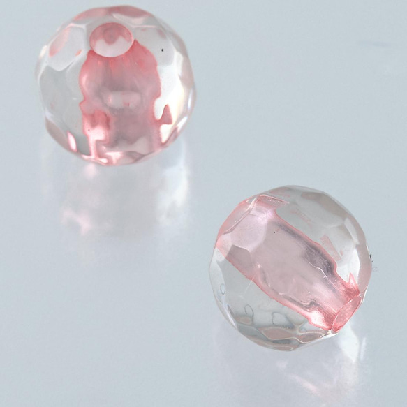 ファイニエ　ビーズ　6mm　透明　ピンク　丸　ファセットカット　1000個　手芸　アクセサリー　パーツ　BD2936 3枚目の画像