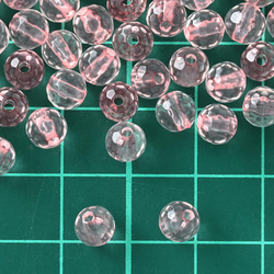 ファイニエ　ビーズ　6mm　透明　ピンク　丸　ファセットカット　1000個　手芸　アクセサリー　パーツ　BD2936 5枚目の画像
