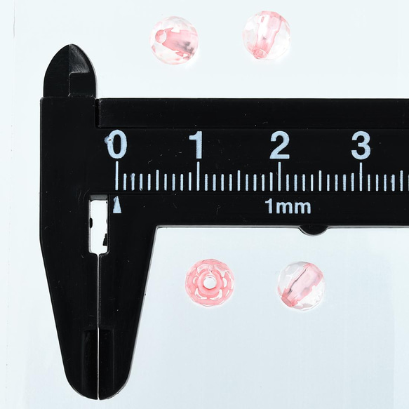 ファイニエ　ビーズ　6mm　透明　ピンク　丸　ファセットカット　1000個　手芸　アクセサリー　パーツ　BD2936 4枚目の画像