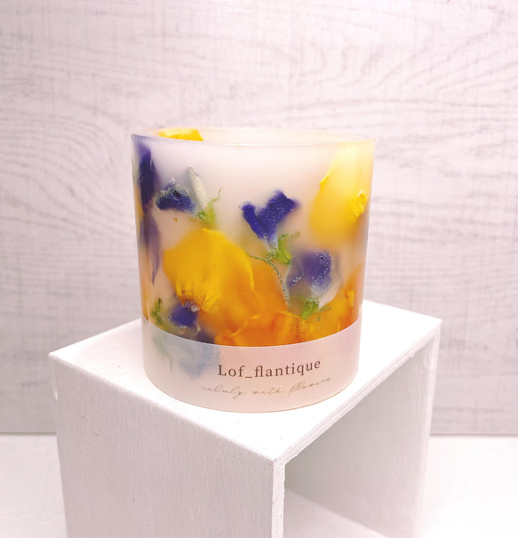 Botanical flower candle(ローズ&スイートピー) LEDティーライトキャンドル付き 全品送料無料 3枚目の画像