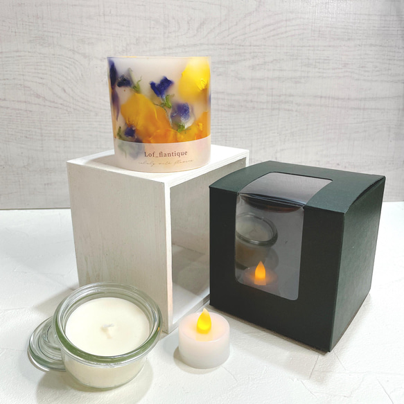 Botanical flower candle(ローズ&スイートピー) LEDティーライトキャンドル付き 全品送料無料 7枚目の画像