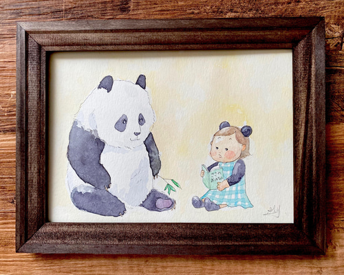 水彩画 原画 パンダ幼稚園 水彩画 原画 パンダ幼稚園Ω