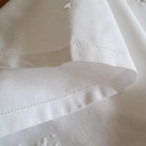 ドイツの手仕事/細やかなハーダンガー刺繍とお花の白糸刺繍 生地 手