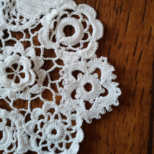 アイリッシュクロッシェレースのミニドイリー その他インテリア雑貨 白  