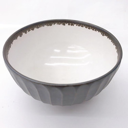 【清水焼】モノクロ飯碗（黒） 1枚目の画像