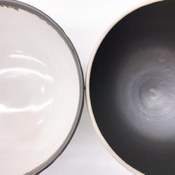 【清水焼】モノクロ飯碗（白黒ペア） 4枚目の画像