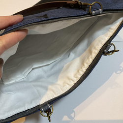 デニム星タブレットバッグ　&  痛くない移動ポケット1クリップ　セット　　(受注品) 3枚目の画像