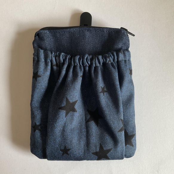 デニム星タブレットバッグ　&  痛くない移動ポケット1クリップ　セット　　(受注品) 4枚目の画像
