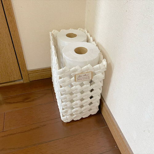 No.39 クラフトバンド トイレットペーパーケース 壁面4個用