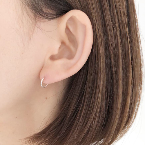 18K ハンドメイドフープピアス 片方 Mossa Firenze ITALY