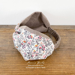 【已發布作品】時尚 Liberty Natural Floret Linen Beige Turban 髮帶 第3張的照片