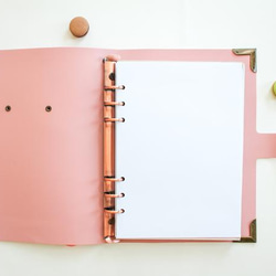カラーレザーカバー付きノートブック Pink 色（キーホルダーを含む）Vol.2 2枚目の画像