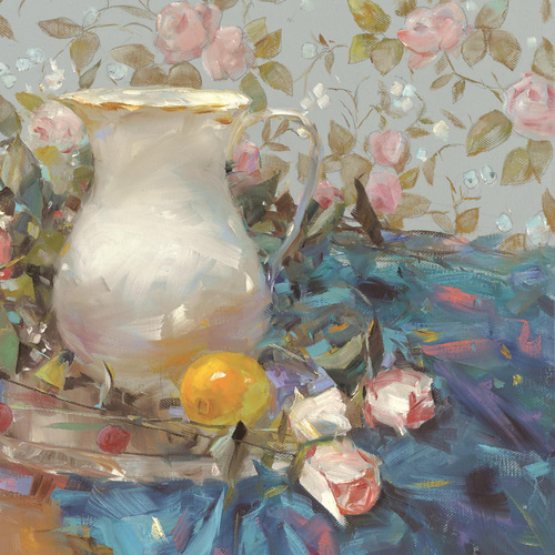 油絵、絵画、静物画 アレクサンダー・シェンデロフによる現代アート作品「フルーツと