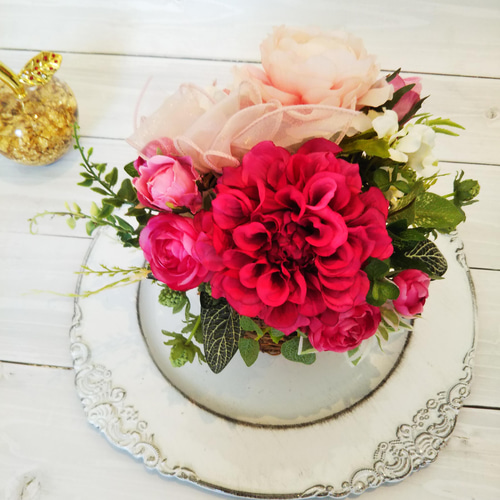 ラナンキュラスの花籠 アートフラワー KELLY FLOWER 通販