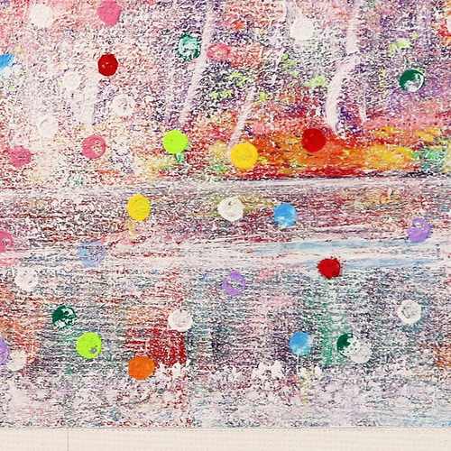 湖畔の紅葉／アクリル画 キャンバス 原画 S0号 もみじ 霧 玉