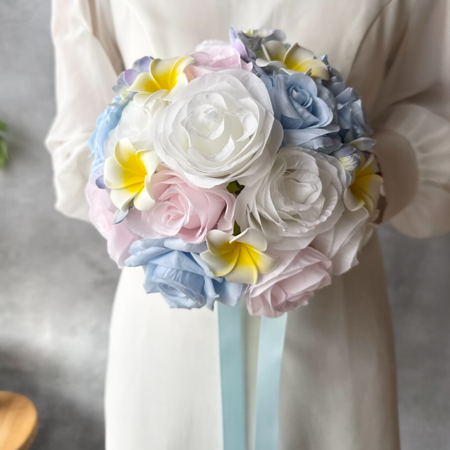 【送料無料】パステル可愛い×プルメリアラウンドブーケ☆