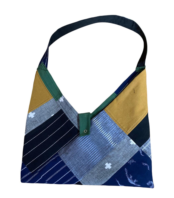 久留米絣のパッチワーク あずま袋のショルダー ショルダーバッグ