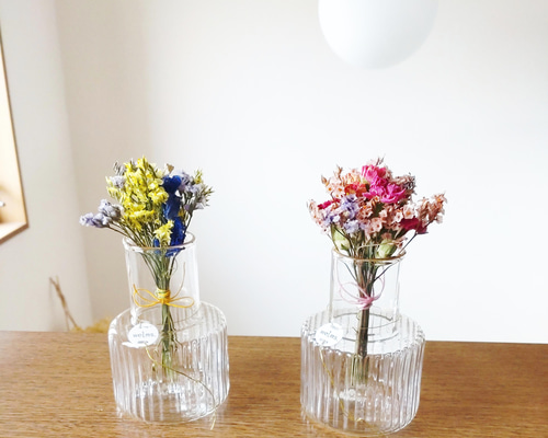 フラワーベース＆miniドライフラワーブーケセット❀インテリア ギフト