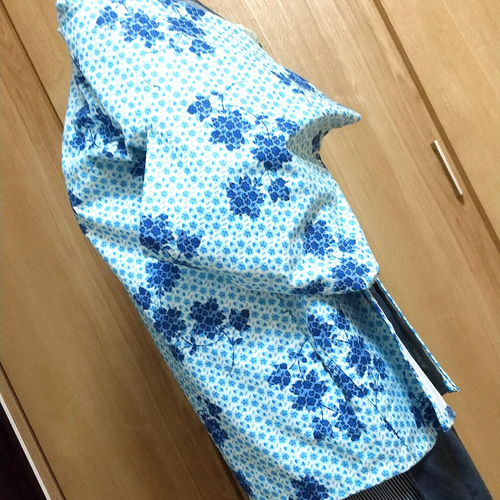 洗える羽織#桜#水色#オックス地#綿100%#春#カジュアル#一点もの