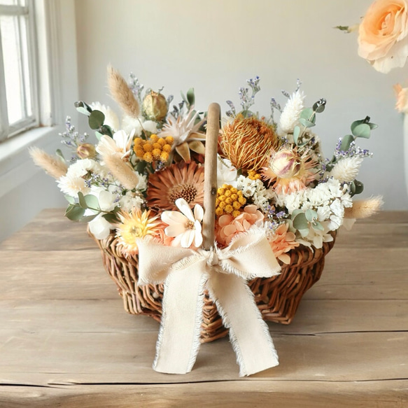 Agogopresbyhospital - ナチュラルカラー＊ドライフラワーのバスケット  