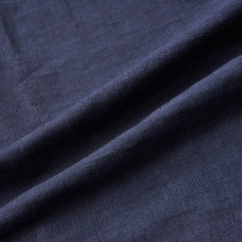 羽織ガウン(麻)- ネイビー- ポケット付き 部屋着 半纏