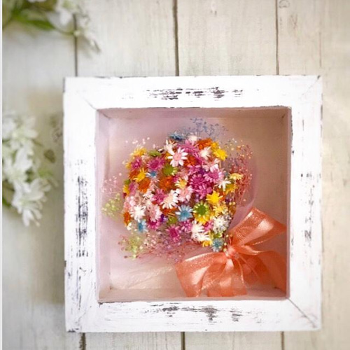 フラワーアレンジフレーム　12ヶ月セット プリザーブドフラワーオーダーメイド フレームアレンジ 4つの