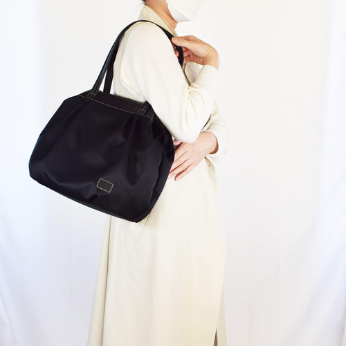 送料無料】縫左衛門・コロントート・ナイロン・ブラック トートバッグ