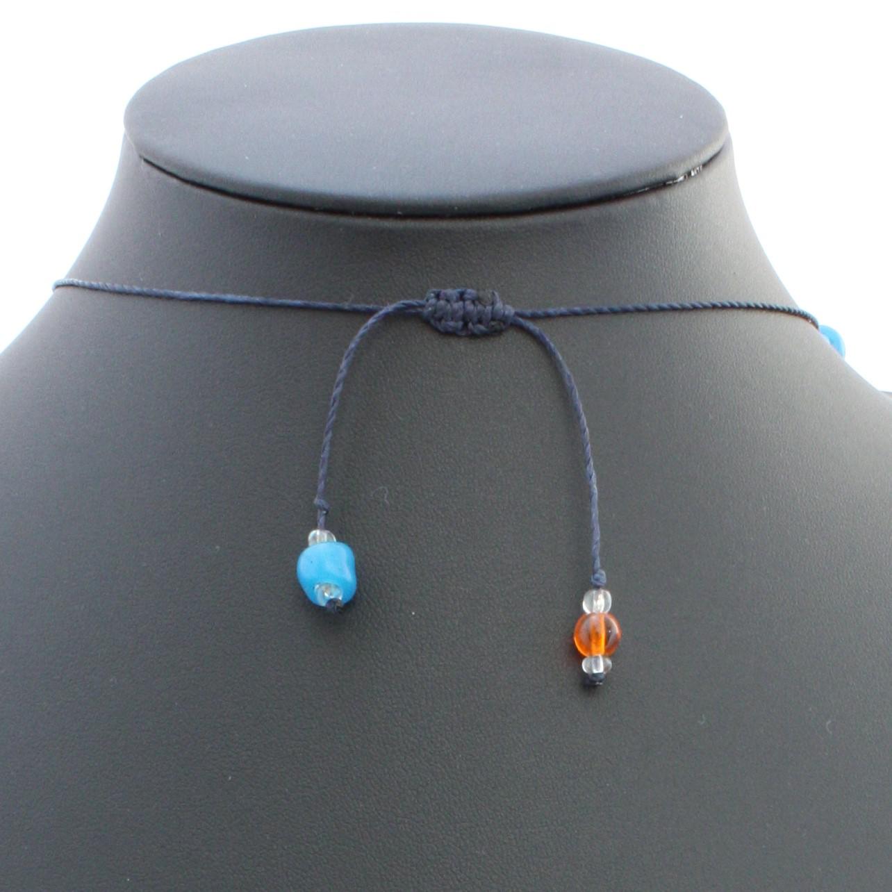 とんぼ玉 アンティーク ヴェネチアンビーズ ミルフィオリ オーバルミルフィオリ ネックレス