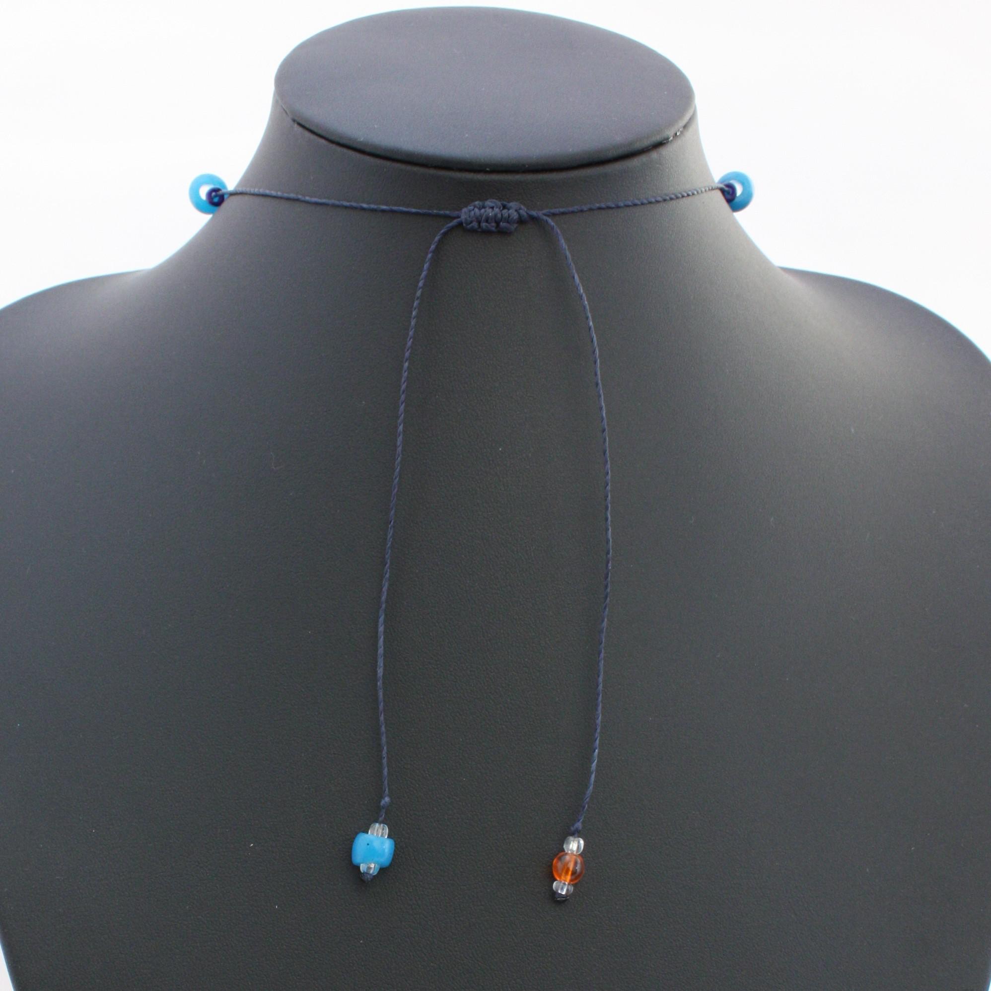 とんぼ玉 アンティーク ヴェネチアンビーズ ミルフィオリ オーバルミルフィオリ ネックレス