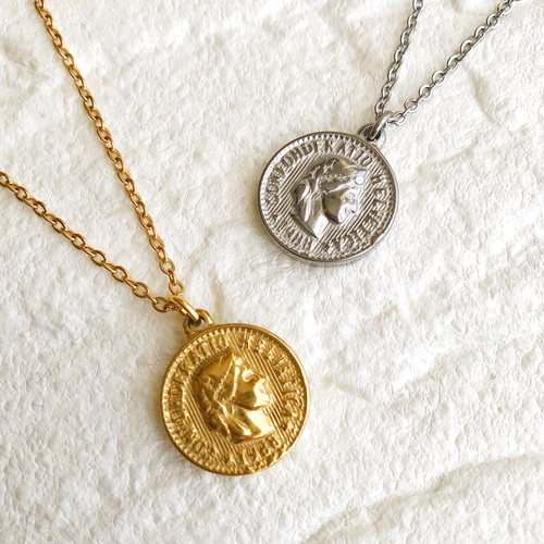金属アレルギー対応 コインネックレス ヘルヴェティア女神