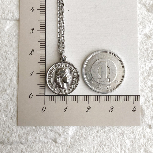 金属アレルギー対応 コインネックレス ヘルヴェティア女神