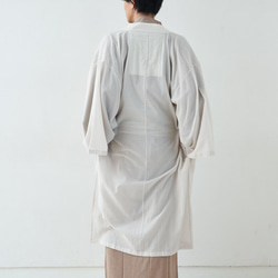 羽織ガウン・ロング(綿)-ホワイト-  ポケット付き 部屋着 カーディガン 9枚目の画像