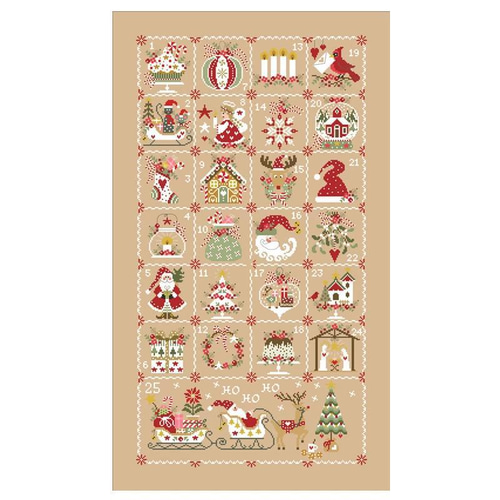 送料無料】☆クリスマスカレンダー/薄茶色18ct☆クロスステッチ 送料無料】☆クリスマスカレンダー/薄茶色18ct☆クロスステッチ