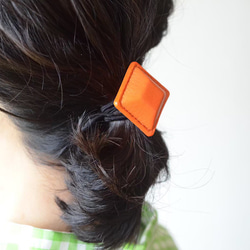 Airas Square ~hair tie~【レザーヘアゴム】orange 6枚目の画像