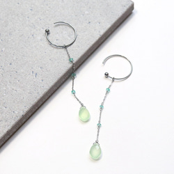 4wayで楽しむ~color hoop pierce purple & green~ 3枚目の画像