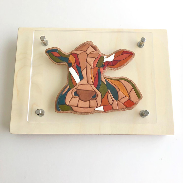 Leather  Picture  - Colorful Cow - 1枚目の画像