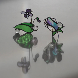 「スミレ」春待草・ハルマチソウ・ステンドグラス・窓辺にちょこんとシリーズ 3枚目の画像