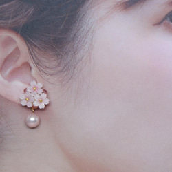 桜とパールの耳飾り✴︎ 3枚目の画像