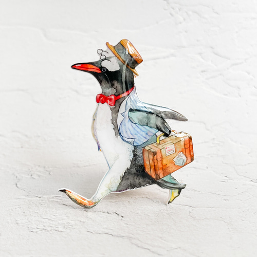 ペンギン ピンブローチ 鳥- 七宝焼ピンブローチ(ピンバッジ) - 七宝焼の工房Uncle Z