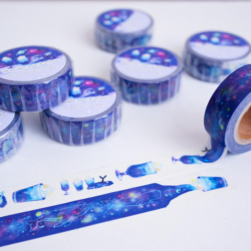 真夜中のクリームソーダと星クジラ マスキングテープ マスキングテープ