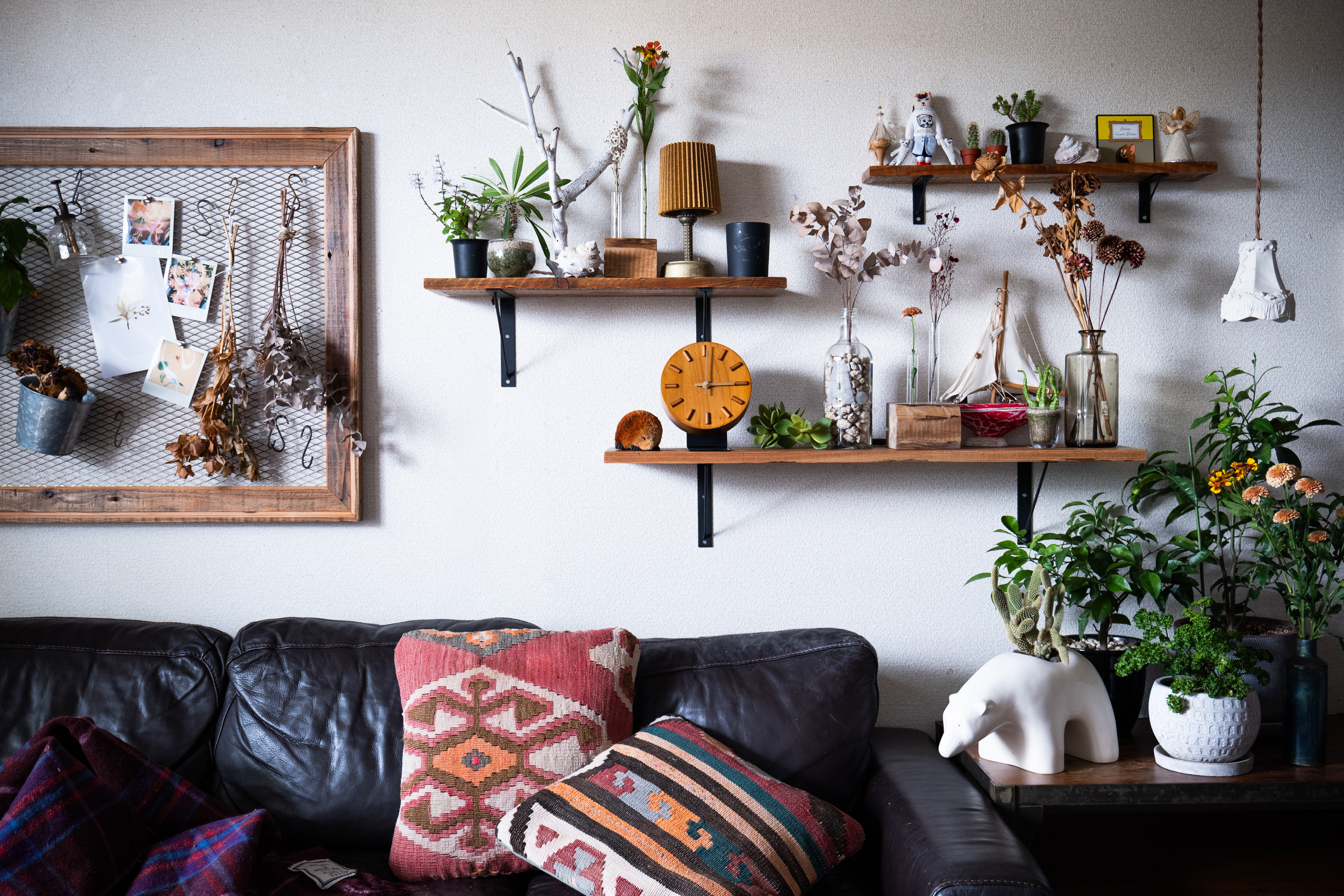 【受注製作｜90×20ｃｍ／ウォールシェルフ】パレット材再利用｜サイズオーダー｜飾り棚｜壁面収納｜ディスプレイ｜観葉植物