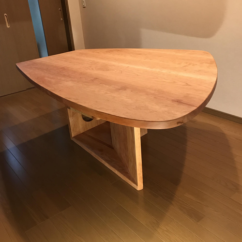 広葉樹175x135cm 無垢材変形テーブル(M21type) ダイニング