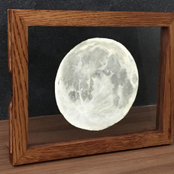 月　水彩画　L判フレーム付き 2枚目の画像