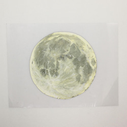 月　水彩画　L判フレーム付き 3枚目の画像