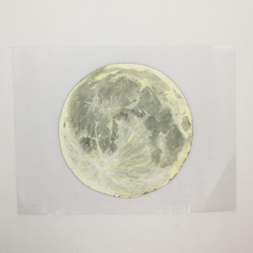 絵画　月 月 水彩画 L判フレーム付き 絵画 YOSHIDA ART 通販 13574186