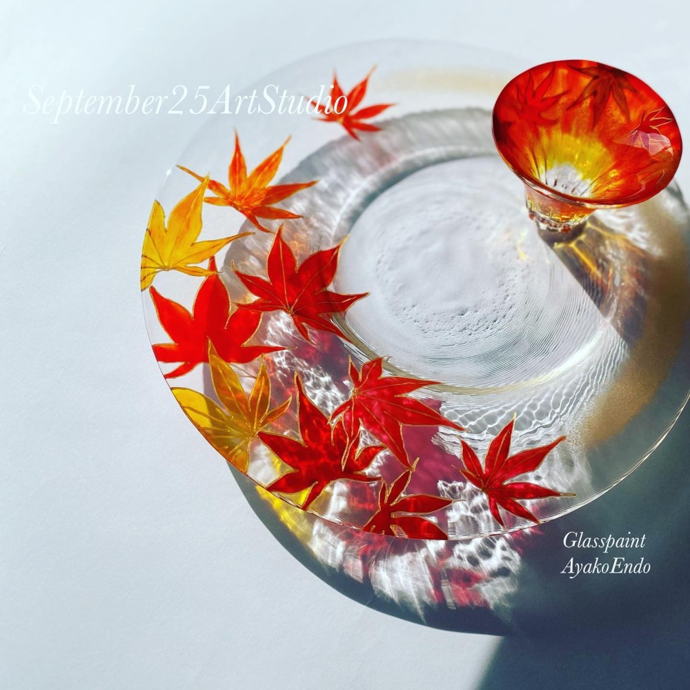 Creema限定【秋　富士山・紅葉】プレートのみ｜両親贈呈品・結婚祝い・誕生日・還暦祝い・父の日